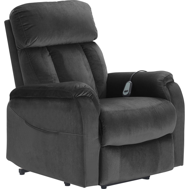 Fauteuil inclinable électrique lève-personne standard de 31,5 po ClickDecor Samson, Gris foncé