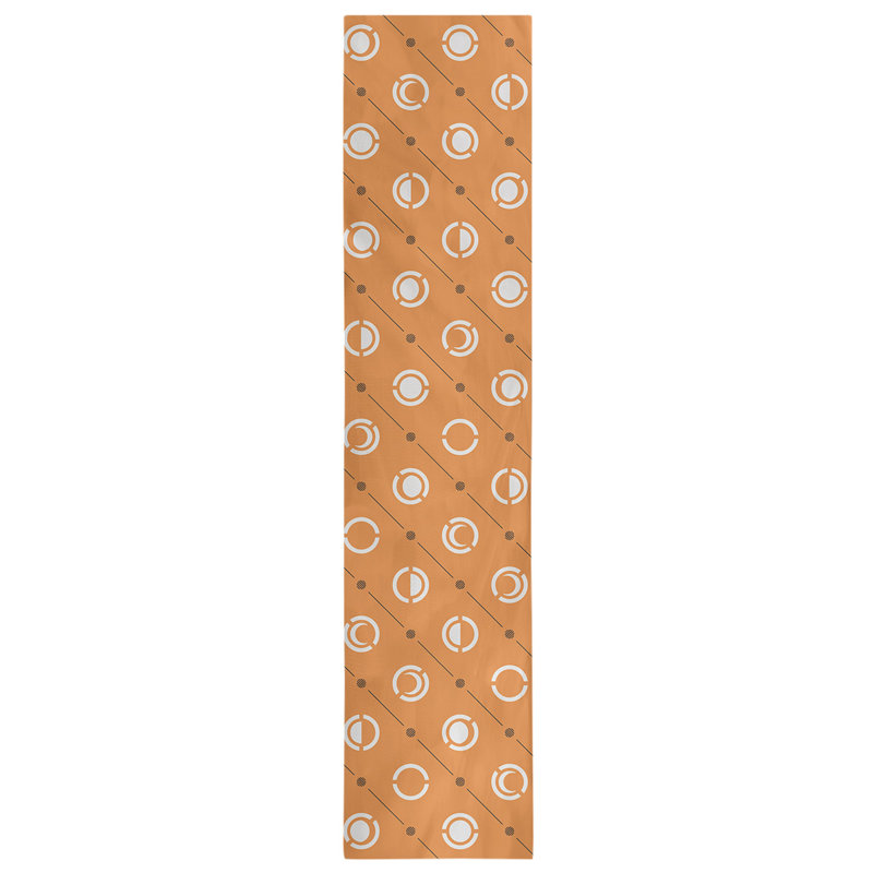 Classic Moon Phases Table Runner, 16" x 90", Dark Orange/Black