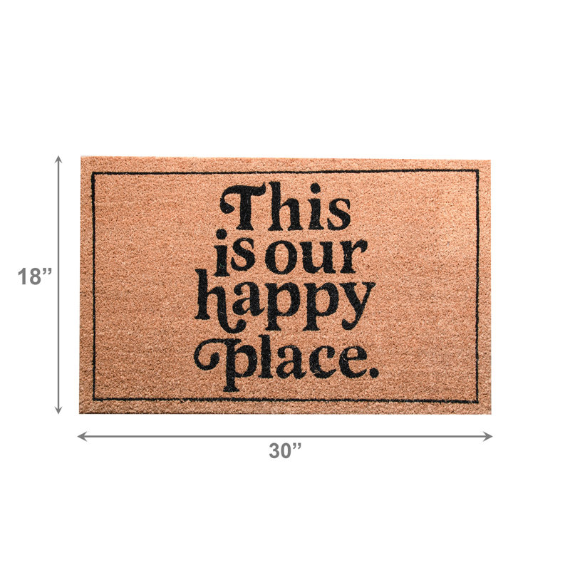 Tapis de porte en fibre de coco This Is Our Happy Place