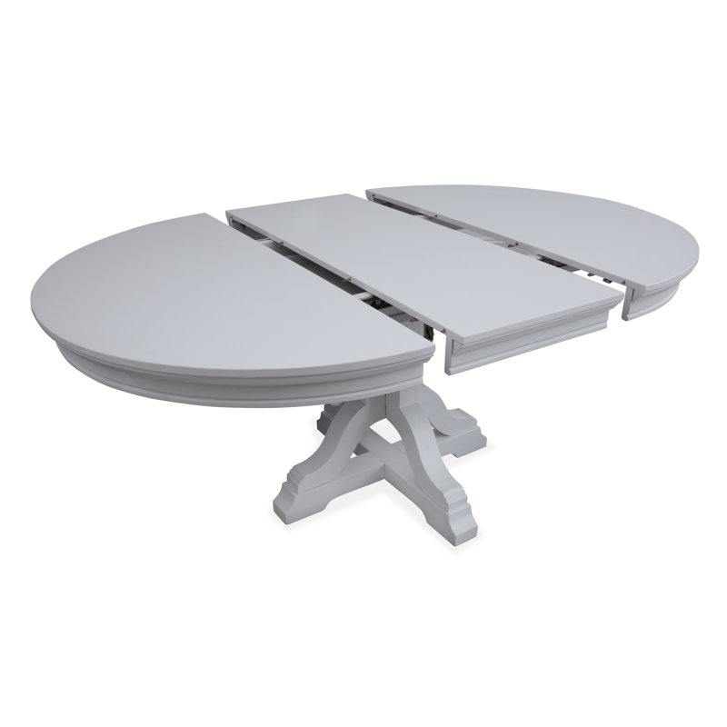 Table de salle à manger ronde extensible Monti, Gris