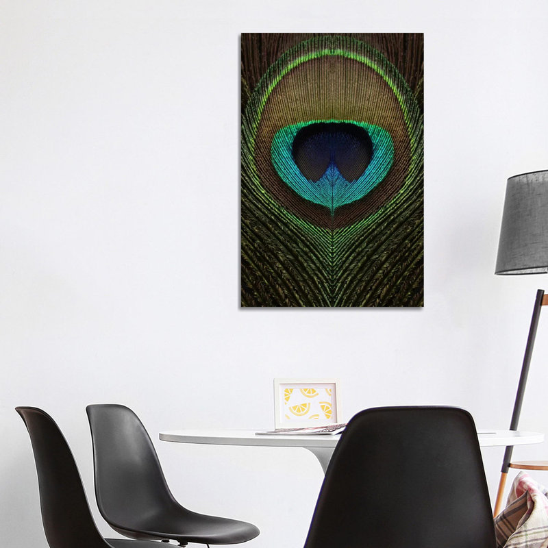 Peacock Feather Symmetry III 1 Piece Wrapped Canvas Wall Art, 101.6 cm H x 66.04 cm W x 3.175 cm D
