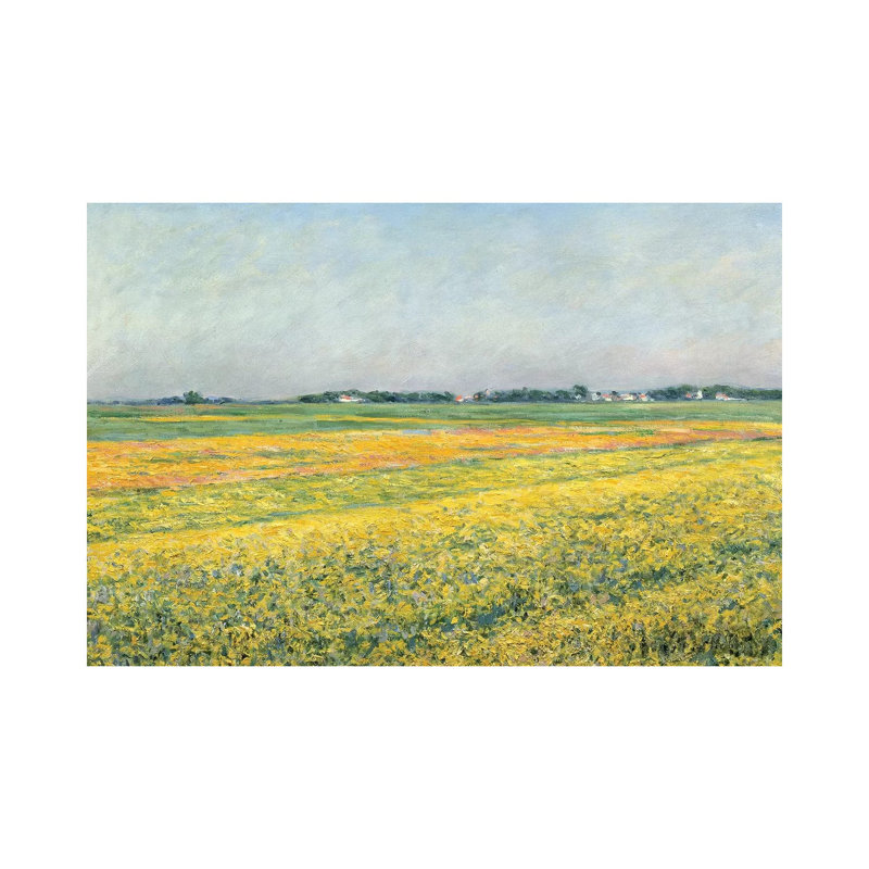 The Plain Of Gennevilliers, Yellow Fields, 1884 by Gustave Caillebotte - Wrapped Canvas Print