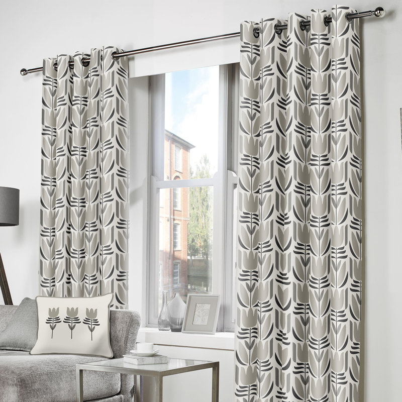 Haldon Cotton Room Darkening Curtain Pair, 168 W x 137 D cm, Ochre Yellow