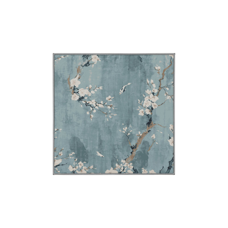 Machine Washable Gray Area Rug, Square 8'