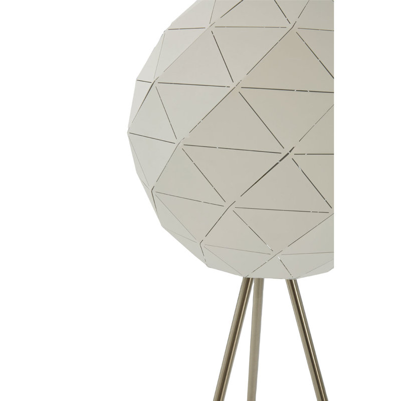 Cosima 160cm Silver Tripod Floor Lamp, White