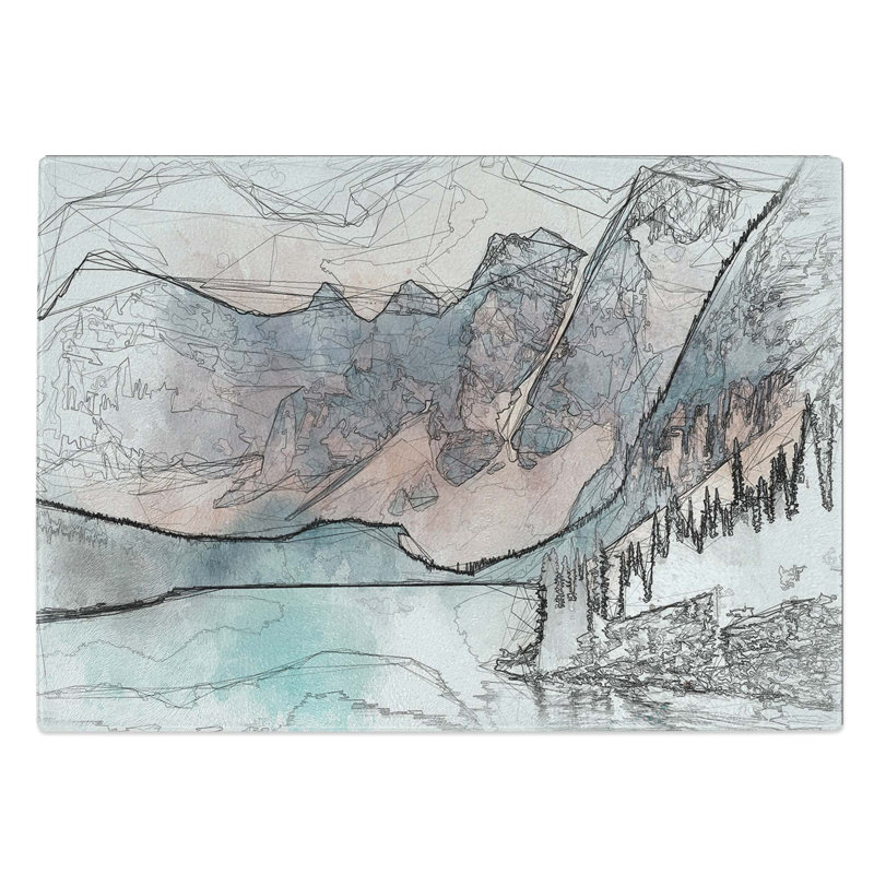 Glass Mountains by Lake Moraine Canada in Abstract Chopping Board, 39 cm W x 28.5 cm L