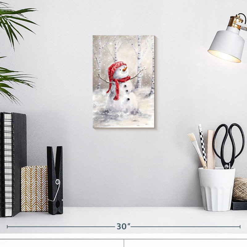 Bonhomme de neige en bois, H 12 po x l 8 po
