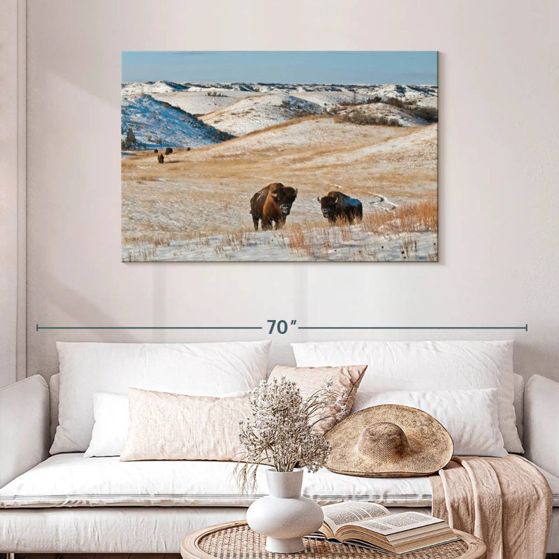 Alvord Buffalo In Winter, 30" H x 45" W