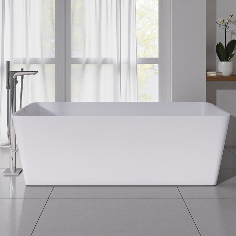 67'' X 31.5'' Freestanding Soaking Solid Surface Stone Resin Bathtub