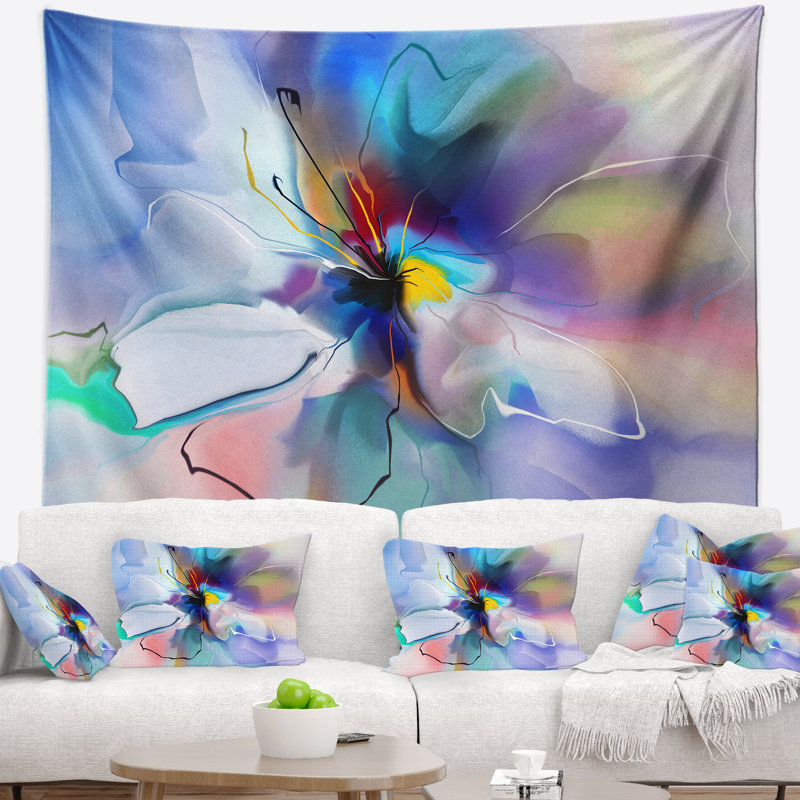 Tapisserie florale abstraite florale, H 50 po x l 60 po