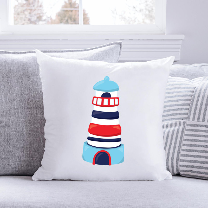 Nautical Sea Life_377 - Coussin décoratif avec coussin décoratif, H 20 po x l 20 po