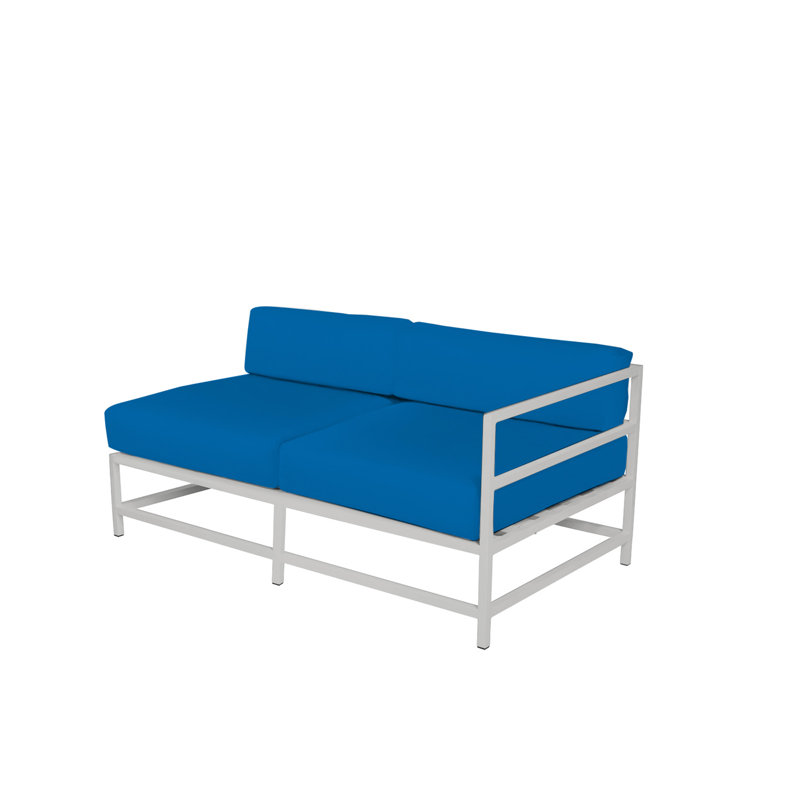 Causeuse à accoudoir droit avec coussins Delano, Bleu du Pacifique Sunbrella