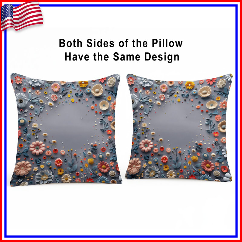 Coussin Floral, 20 x 20 inches