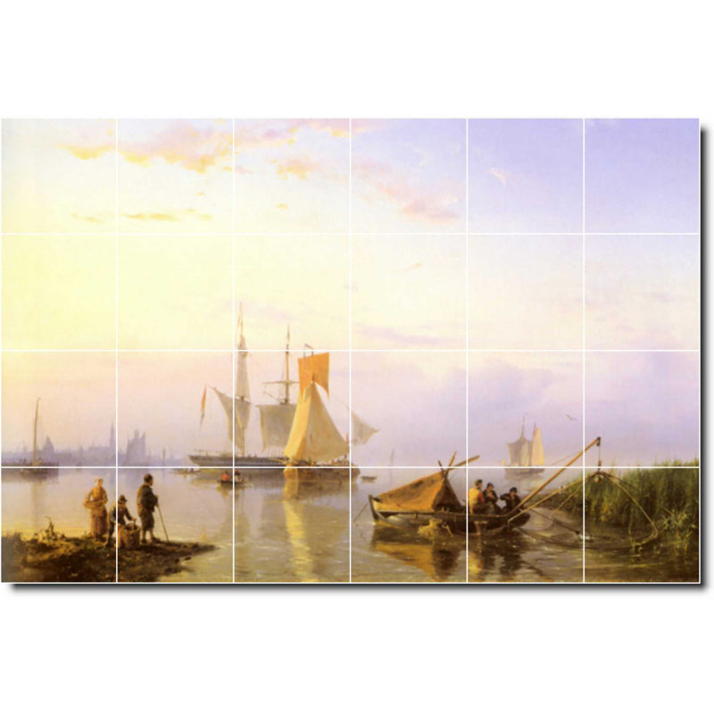 Carreau de céramique décorative 36 po x 24 po 6 po x 6 po, Bateau bateau 05146