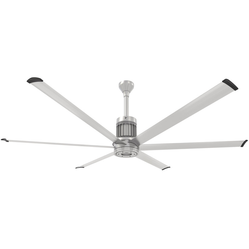 I6 Smart Downrod Ceiling Fan, 96 inches, Brushed Silver