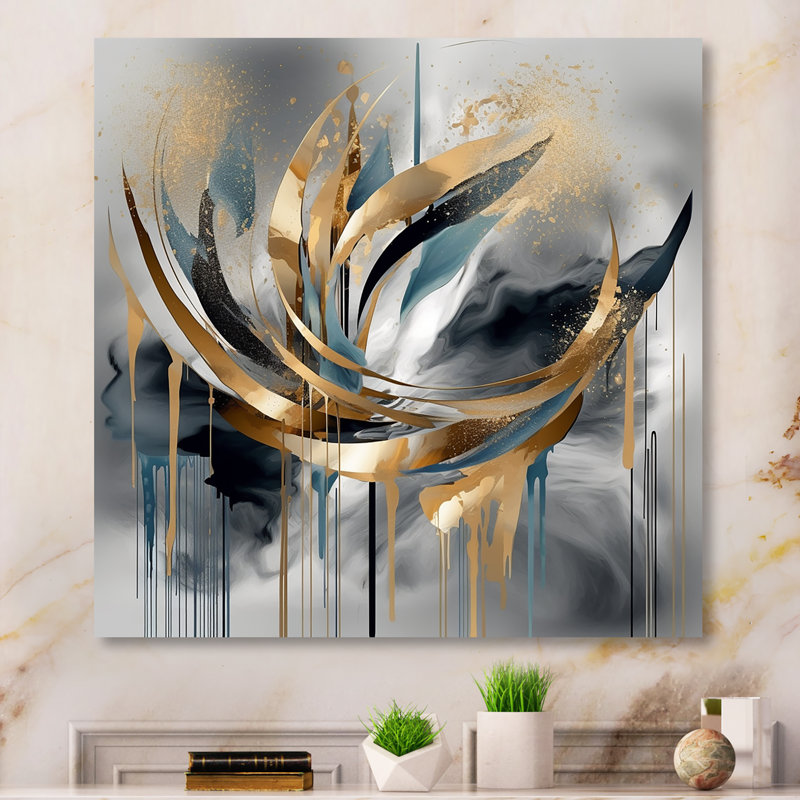 Abstract Shapes And Infinity Lines  III - Abstract Shapes Metal Wall Art, 36" H x 36" W