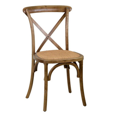 Mcgough 465cm H Solid Wood Cross Back Stacking Side Chair in Brown
