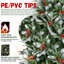 Arbre de Noël 8 pi avec 2850 pointes, baies et pommes de pin - Branches PE + PVC enneigées, conception à charnières pour une installation facile, support en métal robuste - Décoration d'arbre de Noël naturelle-1315118927