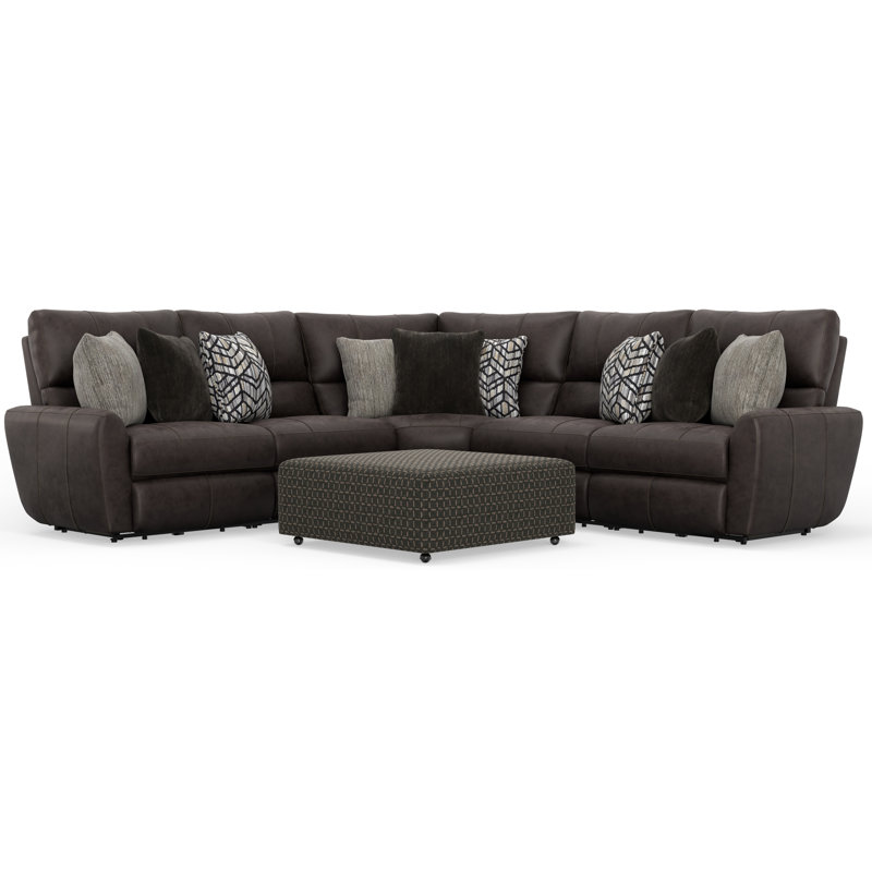 Norihisa 3pc Deep Seating Power Reclining Sectional With 1 Castered Cocktail Ottoman