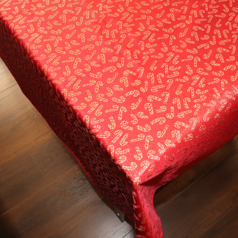 Kalise Brocade Dining Linens, Red, 144" x 56"
