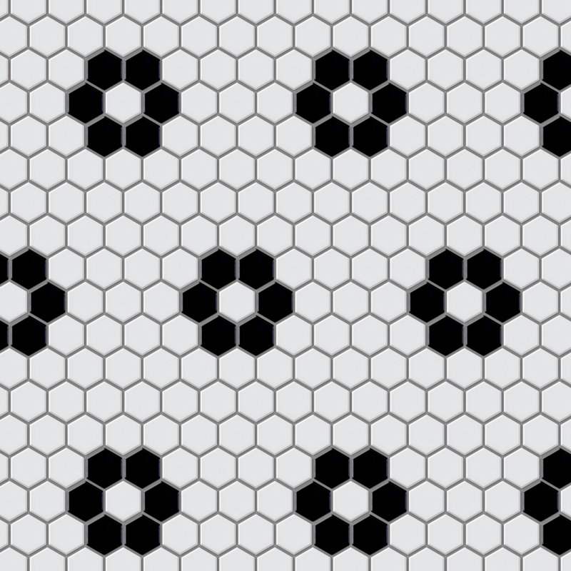Metro 1" x 1" Hex Porcelain Honeycomb Mosaic Wall & Floor Tile