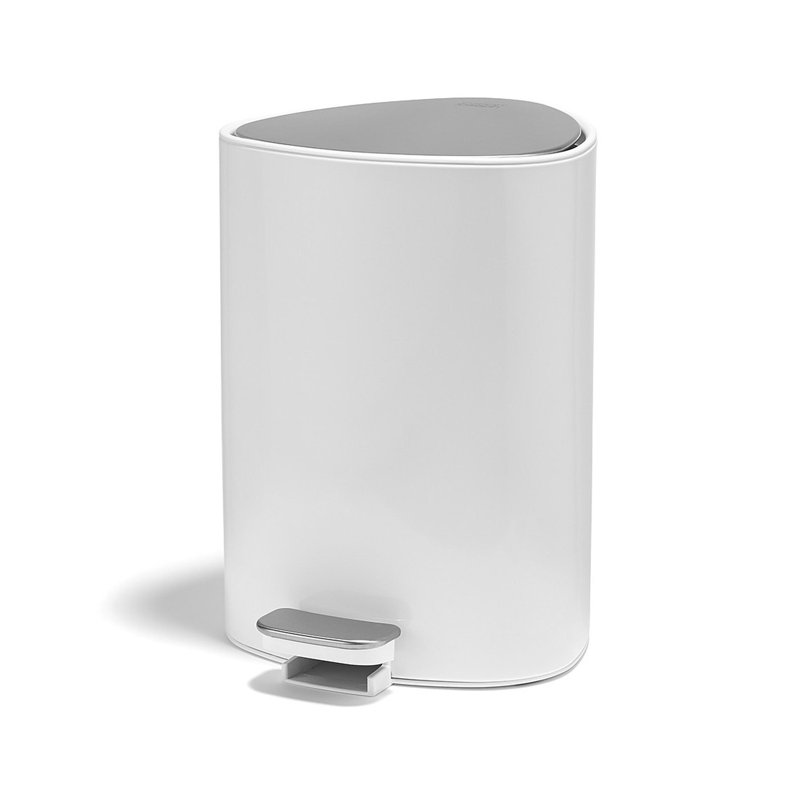 Poubelle à pédale 5 litres, Blanc