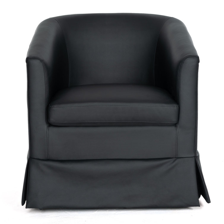 Latitude Run® Faux Leather Swivel Armchair | Wayfair