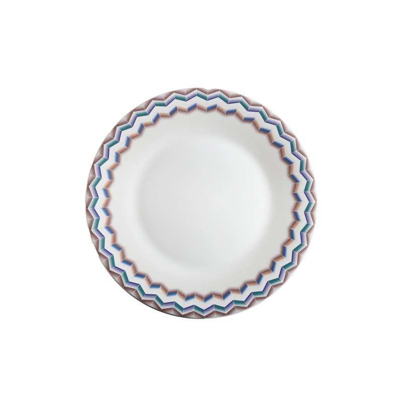 Ensemble de 148 assiettes plates Zig Zag Jarris Diam. 10,75 po, Jarris 148