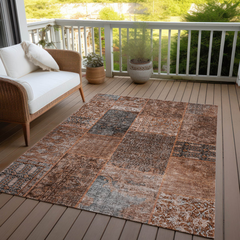 Tapis intérieur / extérieur Mohssen avec envers antidérapant, Rectangle 8 pi x 10 pi