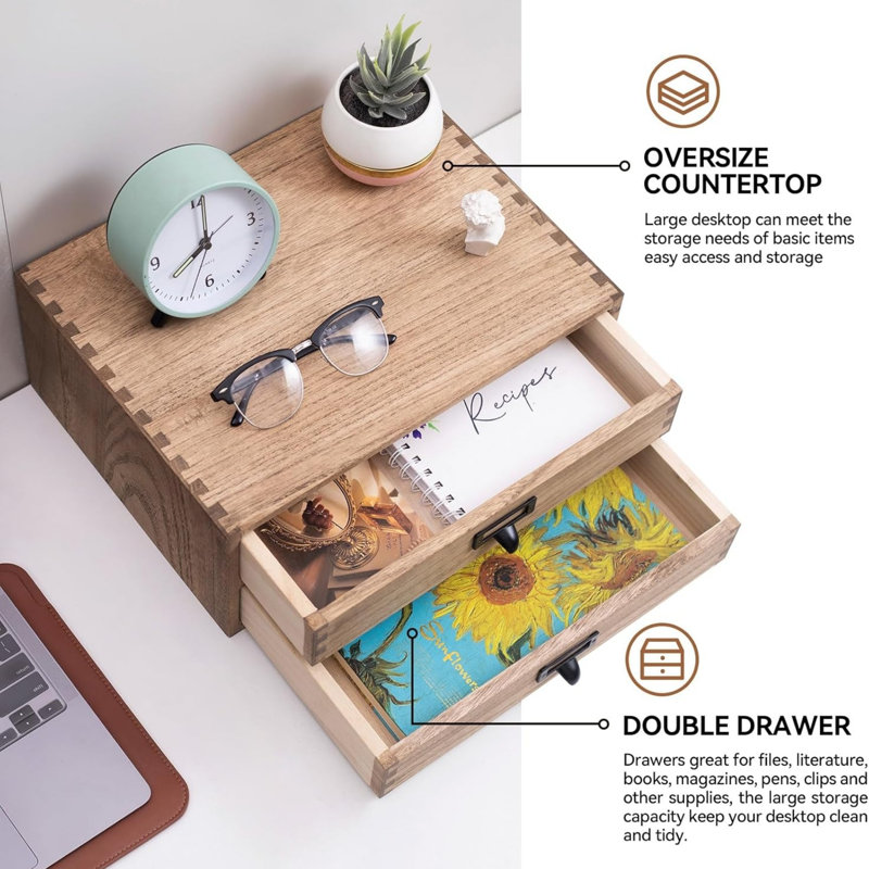 Solid Wood Desk Organiser