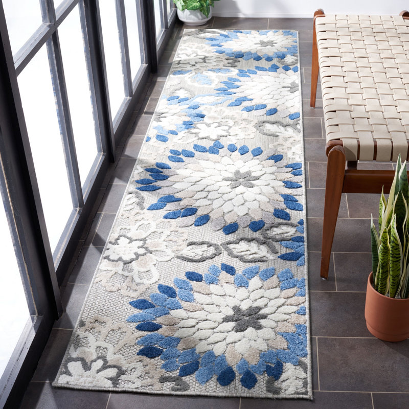 Dellia Performance Floral Indoor/Outdoor Area Rug, Runner 2'2" x 11'