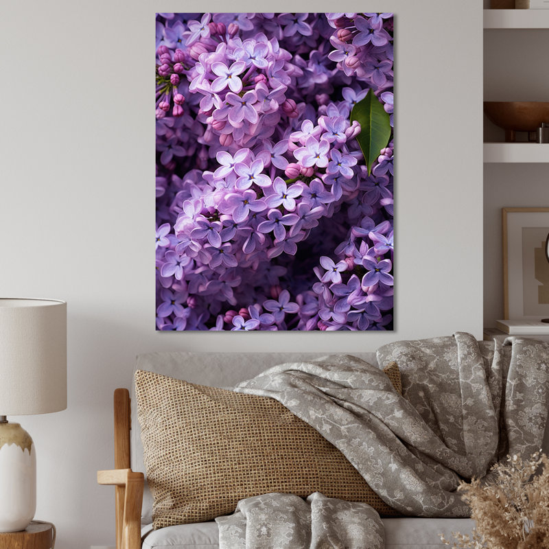 Lilas mauves parfumées II - décoration murale florale en métal, H 20 po x l 12 po x P 1 po