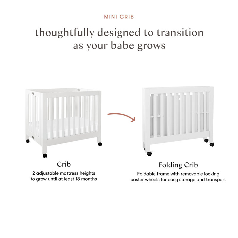 Origami Mini Portable Crib, White