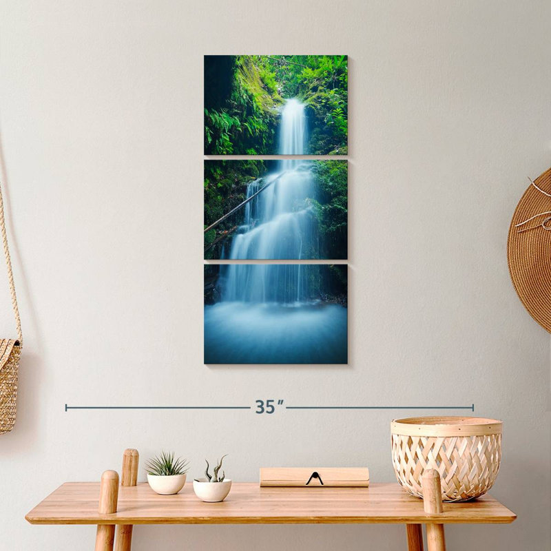 «Asian Waterfalls», reproduction d'art sur toile, H 27 po x l 12 po x P 1 po