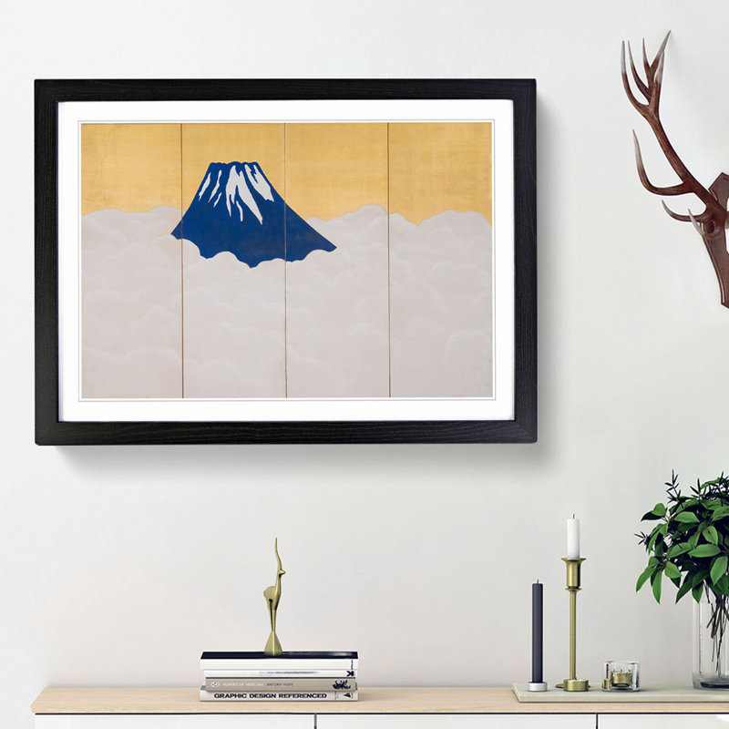 Mount Fuji by Yokoyama Taikan - Picture Frame Painting Print, 36cm H x 48cm W x 2cm D, Black Framed