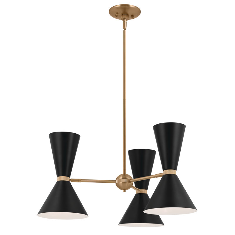 Lustre classique à 6 lumières Phix, Noir