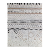 Hand Knotted Wool Area Rug in Cream/Brown