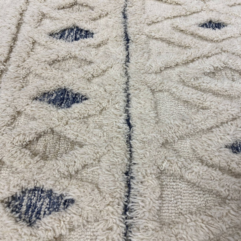 Gracela Hand Tufted Wool Geometric Indoor Rug, Round 6'