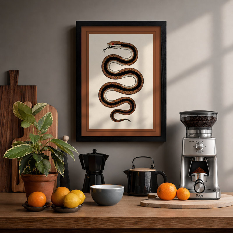 Serpent Study Botanical - Print, Black, A4 - 29.7 x 21.0 cm
