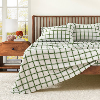 100% Turkish Cotton Plaid Flannel Sheet Sets