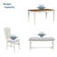 Ensemble de table de salle à manger en bois de style Mid-Century 6 pièces, ensemble de table de cuisine avec tiroir, chaises rembourrées et banc de table TopMAX, blanc (ancien sku: SP000006AAA)-1158450753-1158450752