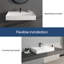 Lavabo de salle de bain mural 31-1 / 2 po x 19 po en résine de pierre avec trou pour robinet