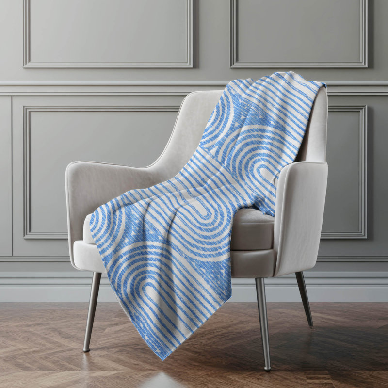 Jeté Art déco en sherpa Addison, Bleu