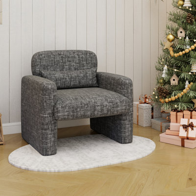 Modern Chenille Accent Chair Upholstered Armchair, Set of 1