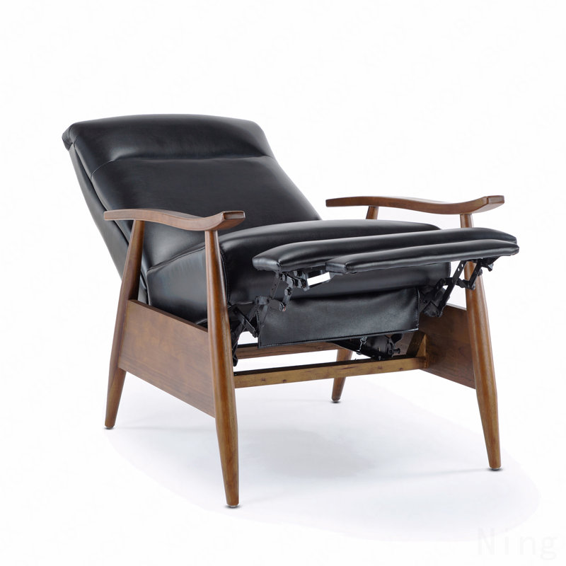 Fauteuil inclinable à accoudoirs en bois noir, Black
