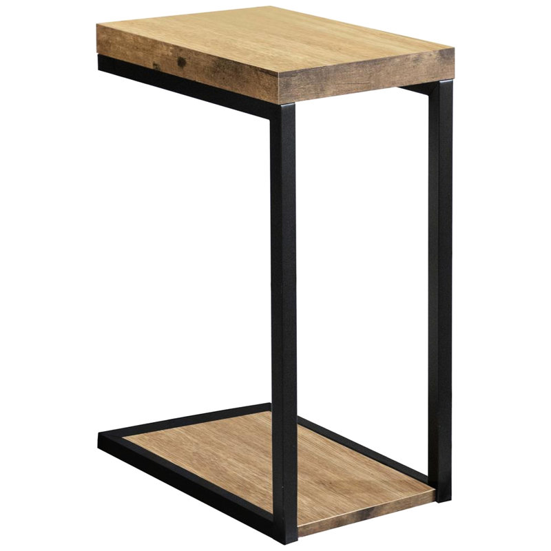 Table à collation antique Antique Muscade, design industriel, surface en bois, H 25,5 po x l 11,5 po, P 17,44 po