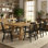 Ensemble de table de salle à manger en bois massif, table de salle à manger rectangulaire en pin vieilli et chaises à dossier en lattes Windsor pour cuisine / salle à manger