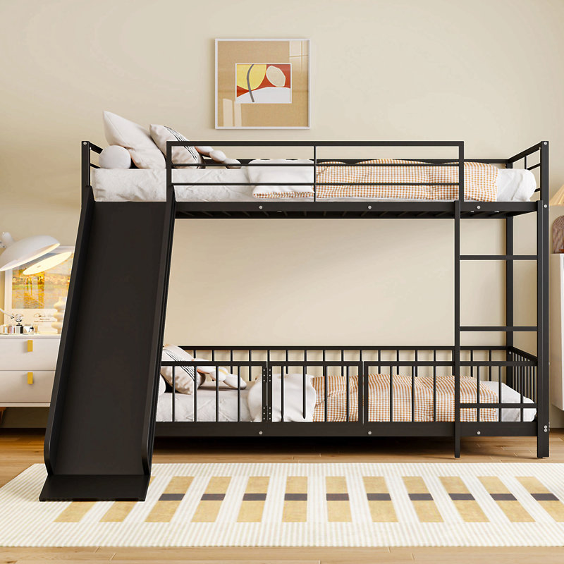 Loft Bed With L-Shape Desk And Wardrobe, Black, Extra-long Twin