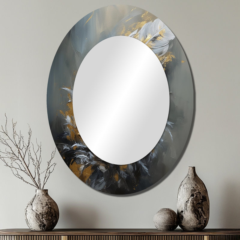 Miroir mural ovale doré, 40 po x 30 po