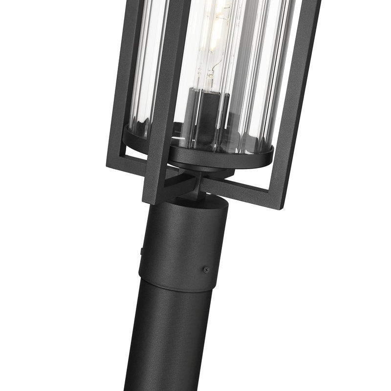 Stockton 1 Light Outdoor Post Mounted Fixture in Black, 119.75" H x 8" W x 8" D